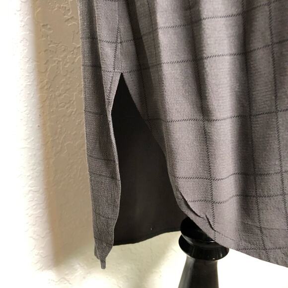 Eileen Fisher charcoal gray black plaid sleeveless button down dress Extra Small - Picture 5 of 15